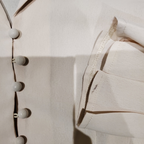 Pin-Tuck pleated Button Down Blouse - Picture 3 of 4